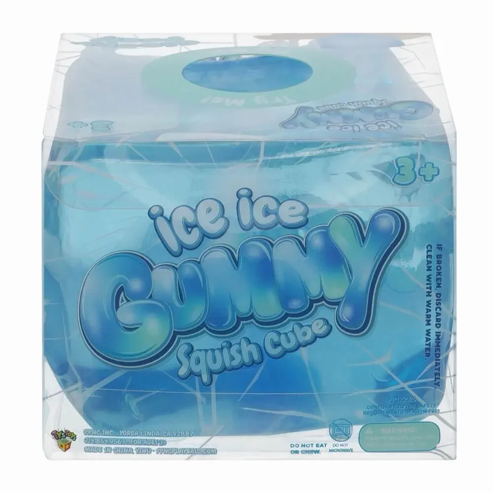 🔥Ice Ice Gummy Squish Cube Blue Sensory Fidget Toy Stretchy Soft Squishy BNWT🔥